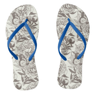 Peonies und Schmetterlinge blockieren den Druck, d Flip Flops