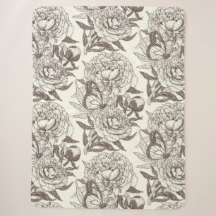 Peonies und Schmetterlinge blockieren den Druck, d Sherpadecke