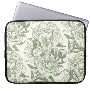 Peonies und Schmetterlinge blockieren den Druck, S Laptopschutzhülle