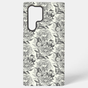 Peonies und Schmetterlinge blockieren Druck, schwa Samsung Galaxy Hülle