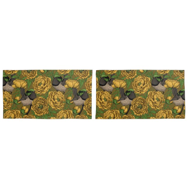 Peonies und Warnen Kissenbezug (Vorderseite-Set)