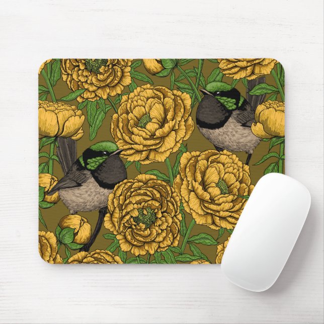 Peonies und Warnen Mousepad (Mit Mouse)