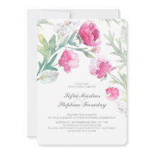 Peonies Watercolor Vintag Bouquet Wedding