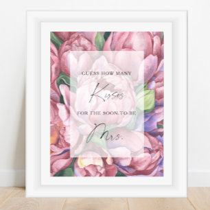 Peonies - Wie viele Küsse Brautparty Poster