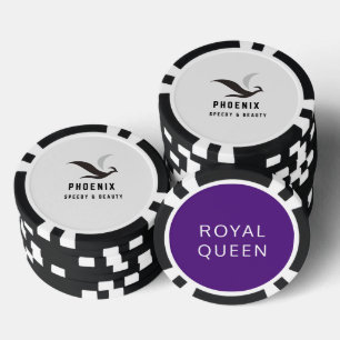 PEONIX ROYAL QUEEN LILA LUXURY WEDING PARTY POKERCHIPS