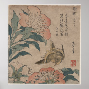 Peony and Canary von Katsushika Hokusai Poster