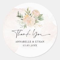 Peony and Gold Bloom Vielen Dank Sticker