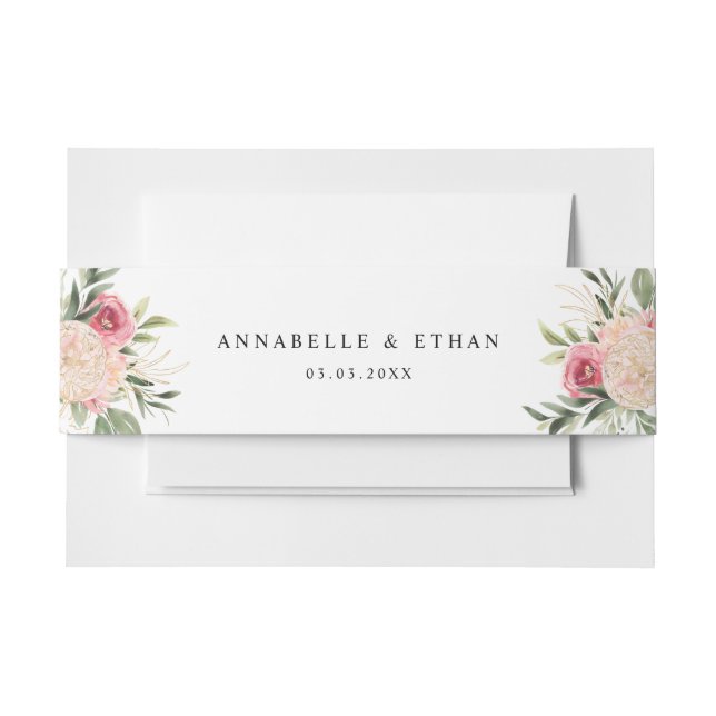 Peony and Gold Foil Bloom Bly Band (Vorderseite Beispiel)