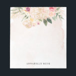 Peony and Gold Foil Bloom Notizblock<br><div class="desc">Dieses individuell anpassbare Notizblock wurde für die Koordination mit unserer Peony- und Gold-Kollektion konzipiert. Es verfügt über üppige Rosa- und Goldpeony-Blume mit grünem Blattwerk auf einem Aquarellhintergrund. Für eine erweiterte Anpassung dieses Designs, z.B. das Ändern des Layouts, des Schriftartes oder der Textgröße, klicken Sie bitte auf den obigen Button "KENNEN"....</div>