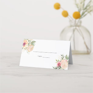 Peony and Gold Foil Blume Hochzeit Platzkarte