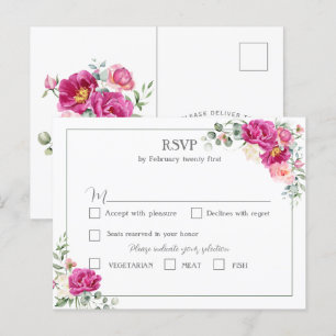 Peony and Rose Greenery UAWG Postcard Postkarte