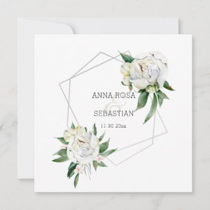 *~* PEONY AR15 Floral QR UAWG Frame Wedding Einladung