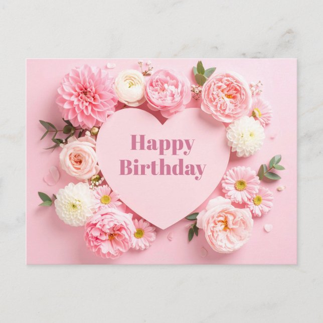 Peony Birthday Card Postkarte (Vorderseite)