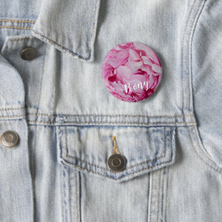 Peony Blossom Rose für Blume- und Gartenliebhaber Button