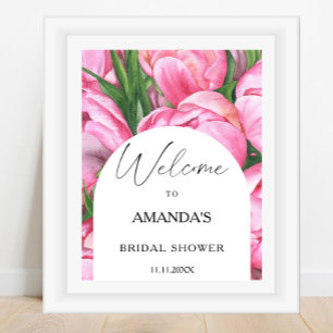 Peony Blume - Brautparty Begrüßungszeichen Poster