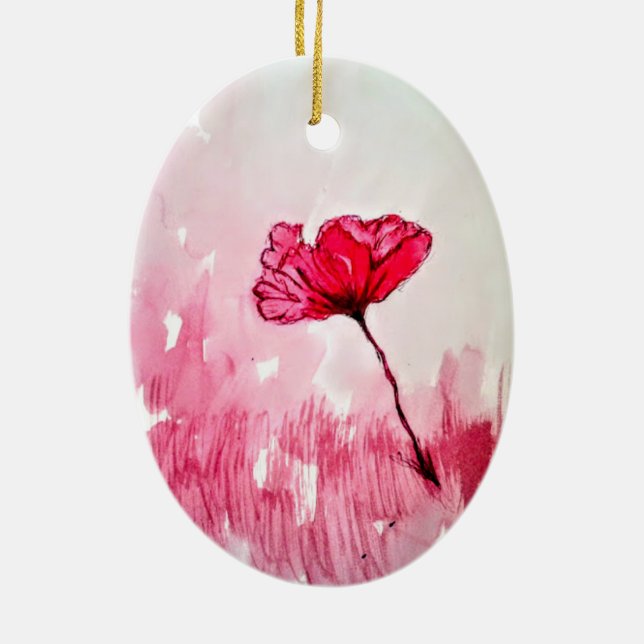 Peony Blume Keramik Ornament (Hinten)
