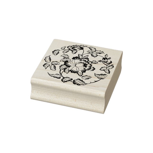 Peony Blume motif Silhouette Briefmarke Gummistempel (Stempel)
