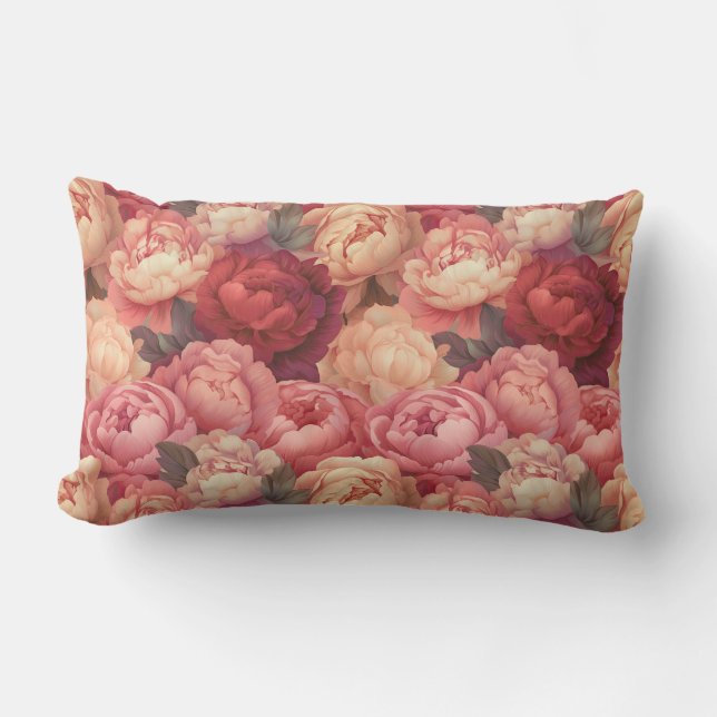 Peony Blume Outdoor Pillow Kissen Für Draußen (Vorderseite)