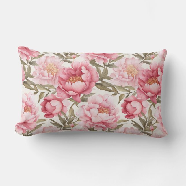 Peony Blume Outdoor Pillow Kissen Für Draußen (Vorderseite)