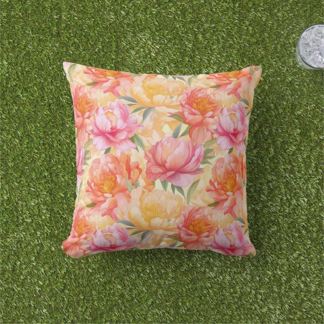 Peony Blume Outdoor Throw Kissen (Golfball-Marker)