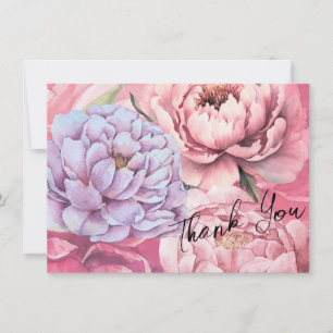Peony Blume Personalisiert Dankeskarte