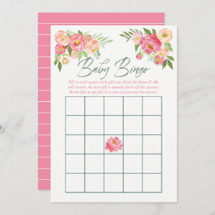 Peony Blume Spring Baby Shower Baby Bingo Einladung