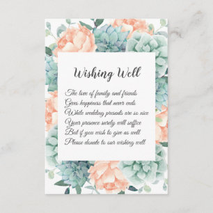 Peony Blume Succulents Hochzeit wünschend gut Begleitkarte