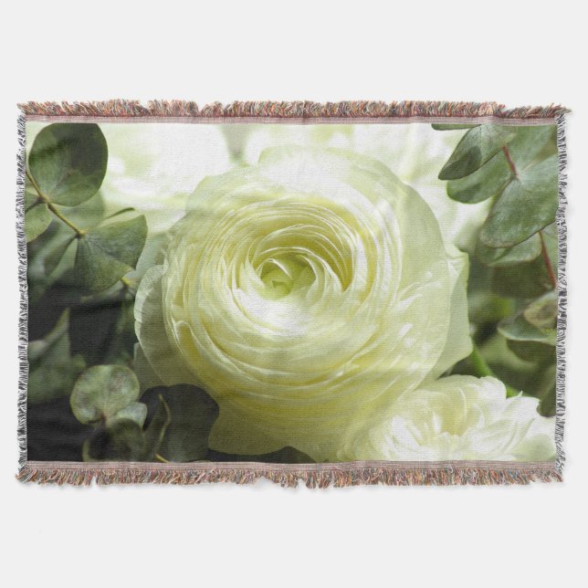 Peony Blume Throw Blanket Decke (Vorderseite)