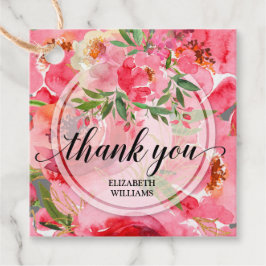 Peony Blume Vielen Dank Geschenkanhänger