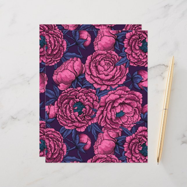 Peony-Bouquet (Vorderseite/Rückseite Beispiel)