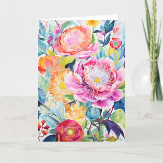 Peony Bouquet Bloom Abstrakt Art Feiertagskarte