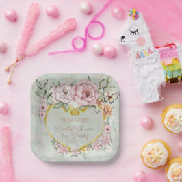 Peony Bouquet Brautparty Pappteller