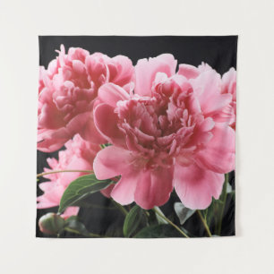 Peony Bouquet Closeup: Rosa Rot Wandteppich