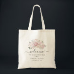 Peony Bouquet Greenerity Wedding Willkommen Tragetasche<br><div class="desc">Elegantes Pony-Bouquet mit moderner Kalligraphie und klassischer Typografie für die Hochzeit in Urlaubsort Tote-Tasche.</div>