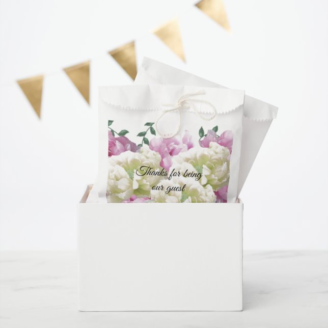 Peony Bouquet Vielen Dank für die Bevor Bag Geschenktütchen (Party)