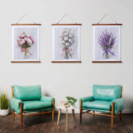 Peony Bouquet Wall Tapestry Wandteppich Mit Holzrahmen