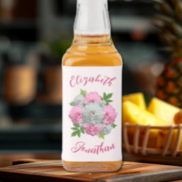 Peony Bouquet Wedding Alkoholflaschenetikett