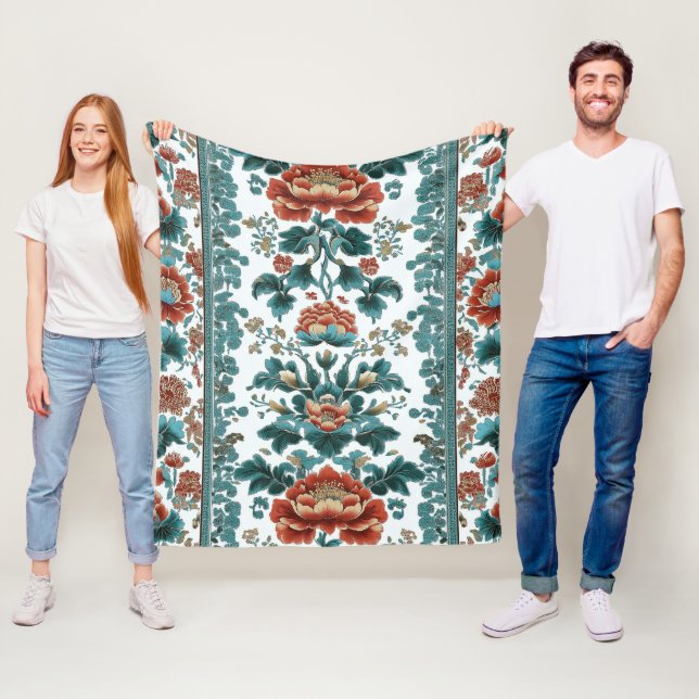 Peony Brocade Fleecedecke (Beispiel)