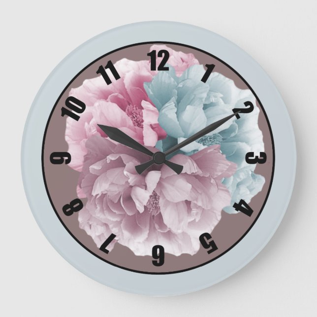 Peony Circle Large Clock Große Wanduhr (Vorderseite)