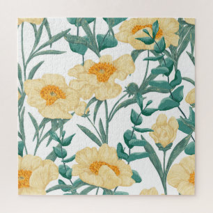 Peony Claire de Lune Pflanze Nahtlose Muster. Puzzle