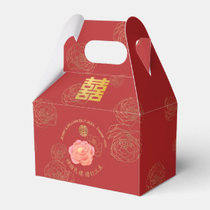Peony Double Happiness Chinese Wedding Danke Geschenkschachtel
