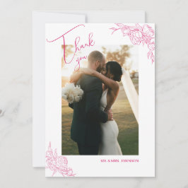 Peony Elegance Wedding Dankeskarte