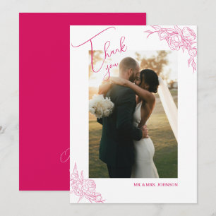 Peony Elegance Wedding Dankeskarte