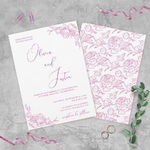Peony Elegance Wedding Einladung