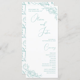 Peony Elegance Wedding Program