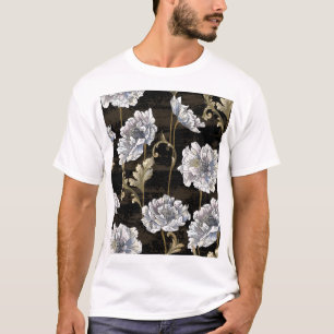 Peony Elegante: Baroque Gold Wirbel T-Shirt