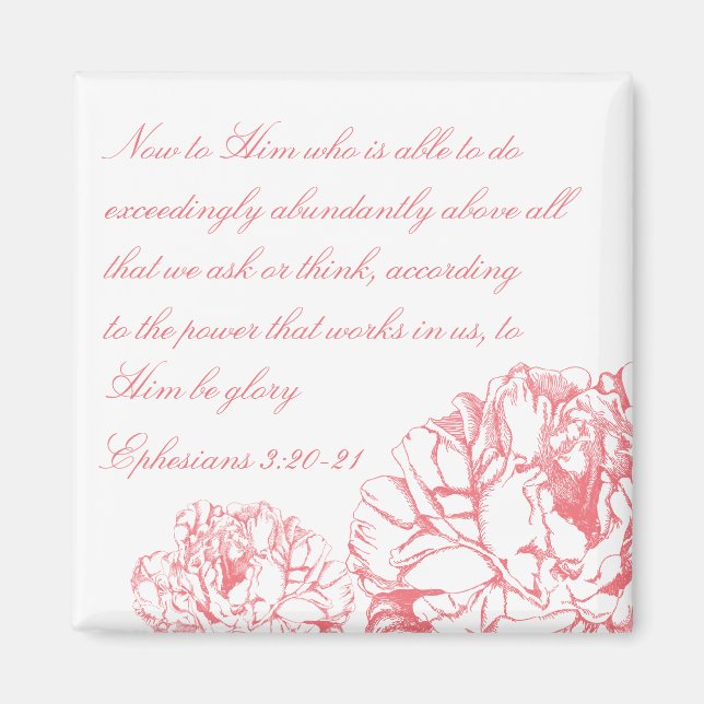 Peony Ephesians 3:20 Magnet (Vorne)