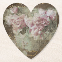 ** Peony Floral AR23 Heart Liebe Vintag Viktoriani