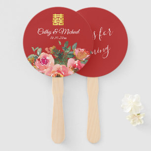 Peony floral doppeltes Glück Chinesische Hochzeit  Fächer