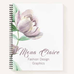 Peony Floral "Fashion Design Graphics" Business Notizbuch